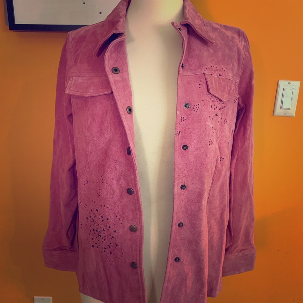 Vintage Pink Suede Jacket Sz S